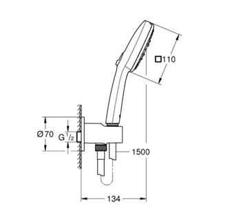 Grohe Tempesta Cube 110 Ankastre Bağlantılı El Duşu Seti, 3 Akışlı, Mat Siyah, 269102433