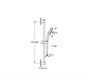 Grohe Tempesta Cube 110 Sürgülü Duş Seti, 2 Akışlı, Mat Siyah, 269082433