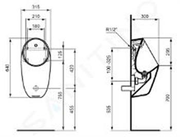 Ideal Standard İ.life Sensörlü Pisuvar-White-Elektirikli E266301