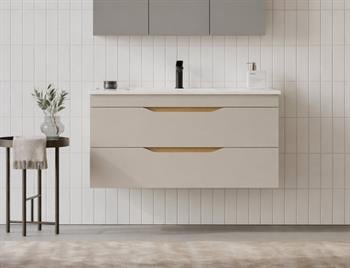 Orka Lena 100 cm Çöl Beji Banyo Dolabı Alt Modül Ve Lavabo (Çekmeceli), 5008054