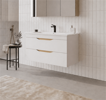 Orka Lena 100 cm Mat Beyaz Banyo Dolabı Alt Modül Ve Lavabo (Çekmeceli), 5008796
