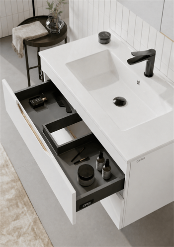 Orka Lena 100 cm Mat Beyaz Banyo Dolabı Alt Modül Ve Lavabo (Çekmeceli), 5008796