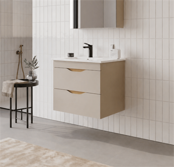 Orka Lena 65 cm Çöl Beji Banyo Dolabı Alt Modül Ve Lavabo (Çekmeceli), 5008045