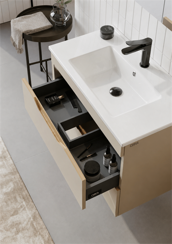 Orka Lena 65 cm Çöl Beji Banyo Dolabı Alt Modül Ve Lavabo (Çekmeceli), 5008045