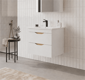 Orka Lena 65 cm Mat Beyaz Banyo Dolabı Alt Modül Ve Lavabo (Çekmeceli), 5008802