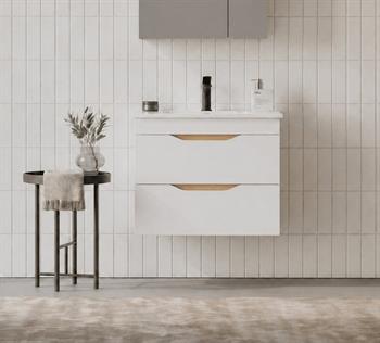 Orka Lena 65 cm Mat Beyaz Banyo Dolabı Alt Modül Ve Lavabo (Çekmeceli), 5008802