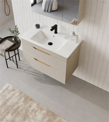 Orka Lena 85 cm Çöl Beji Banyo Dolabı Alt Modül Ve Lavabo (Çekmeceli), 5008050