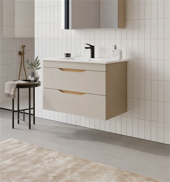 Orka Lena 85 cm Çöl Beji Banyo Dolabı Alt Modül Ve Lavabo (Çekmeceli), 5008050