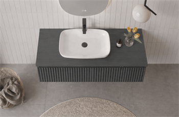 Orka Lentia 100 cm Mat Antrasit Banyo Dolabı Alt Modül Ve Lavabo, 5007087