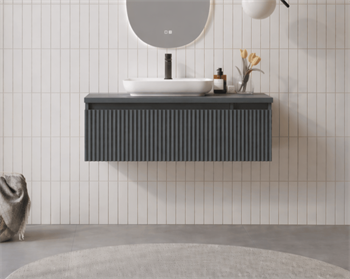 Orka Lentia 100 cm Mat Antrasit Banyo Dolabı Alt Modül Ve Lavabo, 5007087