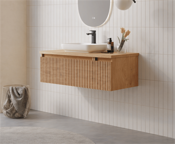 Orka Lentia 100 cm Meşe Banyo Dolabı Alt Modül Ve Lavabo, 5007089