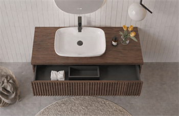 Orka Lentia 100 cm Ceviz Banyo Dolabı Alt Modül Ve Lavabo, 5007090