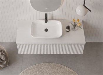 Orka Lentia 100 cm Mat Beyaz Banyo Dolabı Alt Modül Ve Lavabo, 5007086