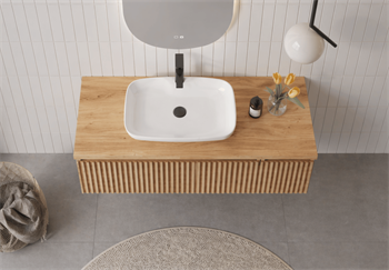 Orka Lentia 100 cm Meşe Banyo Dolabı Alt Modül Ve Lavabo, 5007089