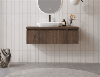 Orka Lentia 100 cm Ceviz Banyo Dolabı Alt Modül Ve Lavabo, 5007090