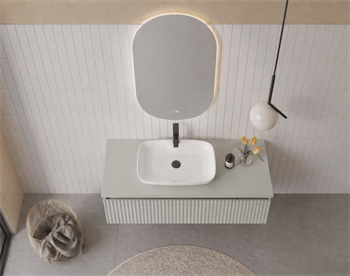 Orka Lentia Banyo Dolabı Takımı, 100 cm, Mat Kaşmir (Ledli Ayna), 5007103