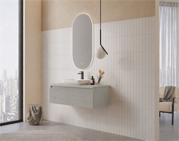 Orka Lentia Banyo Dolabı Takımı, 100 cm, Mat Kaşmir (Ledli Ayna), 5007103