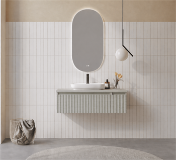 Orka Lentia Banyo Dolabı Takımı, 100 cm, Mat Kaşmir (Ledli Ayna), 5007103