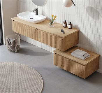 Orka Lentia 160 cm Meşe Banyo Dolabı Alt Modül Ve Lavabo, 5008215