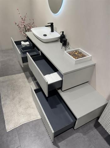 Orka Lentia 160 cm Mat Kaşmir Banyo Dolabı Alt Modül Ve Lavabo, 5008214