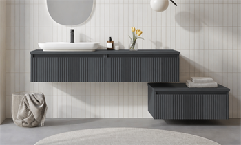 Orka Lentia 160 cm Mat Antrasit Banyo Dolabı Alt Modül Ve Lavabo, 5008211