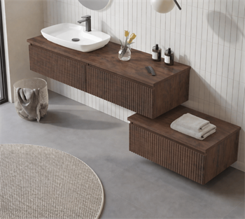 Orka Lentia 160 cm Ceviz Banyo Dolabı Alt Modül Ve Lavabo, 5008213
