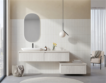 Orka Lentia Banyo Dolabı Takımı, 160 cm, Mat Beyaz (Ledli Ayna), 5007106