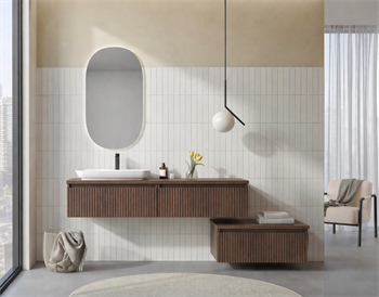 Orka Lentia Banyo Dolabı Takımı, 160 cm, Ceviz (Ledli Ayna), 5007110