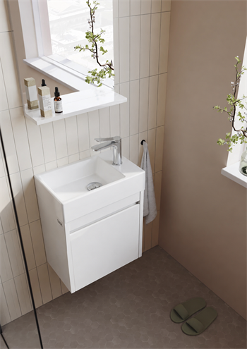 Orka Yedisu Banyo Dolabı Takımı, 45 cm, Parlak Beyaz (Etajerli Ayna), 5000603