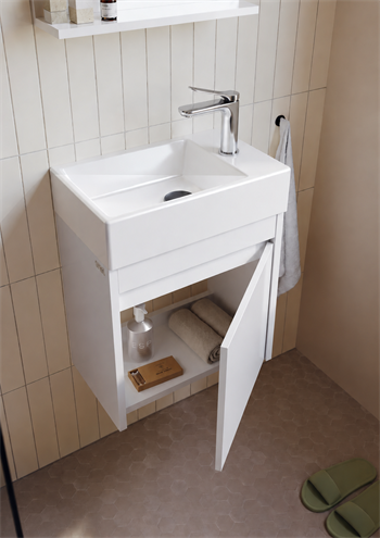 Orka Yedisu Banyo Dolabı Takımı, 45 cm, Parlak Beyaz (Etajerli Ayna), 5000603