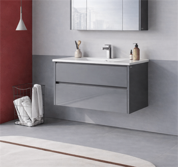 Orka Arno 100 cm Bazalt Gri Banyo Dolabı Alt Modül ve Lavabo (Çekmeceli) , 5008754