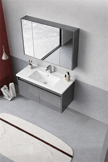 Orka Arno 100 cm Bazalt Gri Banyo Dolabı Takımı (Kapaklı) , 5008763