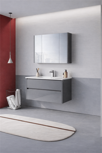 Orka Arno 100 cm Bazalt Gri Banyo Dolabı Takımı (Çekmeceli) , 5008760
