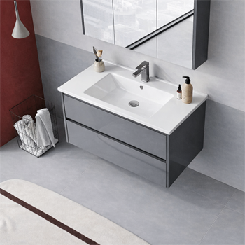 Orka Arno 100 cm Bazalt Gri Banyo Dolabı Alt Modül ve Lavabo (Çekmeceli) , 5008754