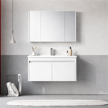 Orka Arno 100 cm Parlak Beyaz Banyo Dolabı Takımı (Kapaklı) , 5008765
