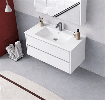 Orka Arno 100 cm Parlak Beyaz Banyo Dolabı Alt Modül ve Lavabo (Çekmeceli) , 5008756