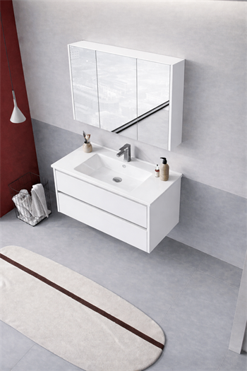 Orka Arno 100 cm Parlak Beyaz Banyo Dolabı Takımı (Çekmeceli) , 5008762