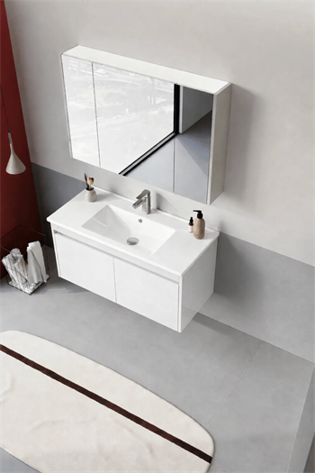 Orka Arno 100 cm Parlak Beyaz Banyo Dolabı Takımı (Kapaklı) , 5008765