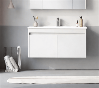 Orka Arno 100 cm Parlak Beyaz Banyo Dolabı Alt Modül ve Lavabo (Kapaklı) , 5008759