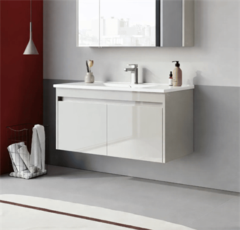 Orka Arno 100 cm Parlak Kaşmir Banyo Dolabı Alt Modül ve Lavabo (Kapaklı) , 5008758