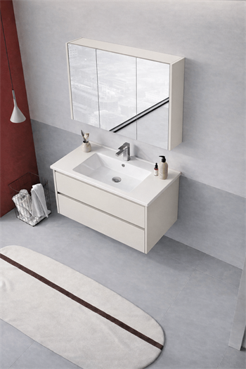 Orka Arno 100 cm Parlak Kaşmir Banyo Dolabı Takımı (Çekmeceli) , 5008761