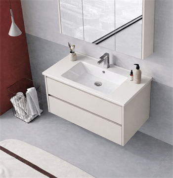 Orka Arno 100 cm Parlak Kaşmir Banyo Dolabı Alt Modül ve Lavabo (Çekmeceli) , 5008755
