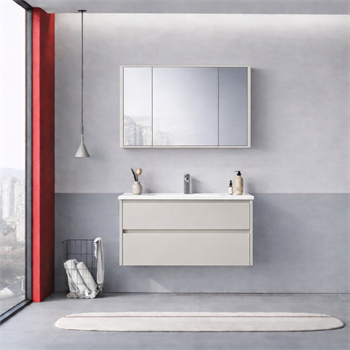 Orka Arno 100 cm Parlak Kaşmir Banyo Dolabı Takımı (Çekmeceli) , 5008761