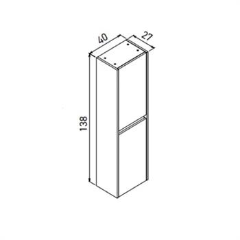 Orka Arno 40 cm Boy Dolabı Parlak Beyaz (Sağ/Sol) , 3010325