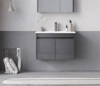 Orka Arno 65 cm Bazalt Gri Banyo Dolabı Alt Modül ve Lavabo (Kapaklı) , 5008769