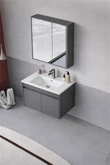 Orka Arno 65 cm Bazalt Gri Banyo Dolabı Takımı (Kapaklı) , 5008775