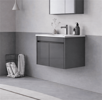 Orka Arno 65 cm Bazalt Gri Banyo Dolabı Alt Modül ve Lavabo (Kapaklı) , 5008769