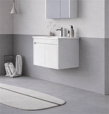 Orka Arno 65 cm Parlak Beyaz Banyo Dolabı Alt Modül ve Lavabo (Kapaklı) , 5008771