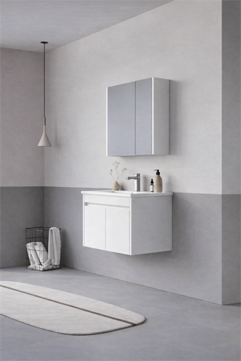 Orka Arno 65 cm Parlak Beyaz Banyo Dolabı Takımı (Kapaklı) , 5008777