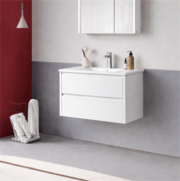 Orka Arno 65 cm Parlak Beyaz Banyo Dolabı Alt Modül ve Lavabo (Çekmeceli) , 5008768